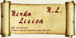 Mirko Lisica vizit kartica